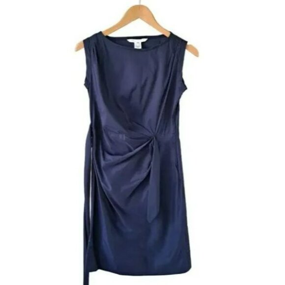 DIANE von FURSTENBERG Della Side Tie Sheath Dress in Blue sIZE 6 - Picture 7 of 8